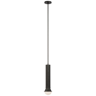 Buy bronze-with-white-glass-glass-and-white-shade Precision Outdoor (Damp) Pendant by Visual Comfort Signature