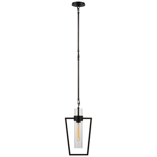 Buy bronze-with-clear-glass-glass-and-clear-shade Presidio Outdoor (Damp) Pendant by Visual Comfort Signature