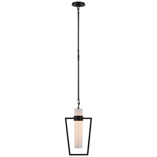 Buy bronze-with-white-glass-glass-and-white-shade Presidio Outdoor (Damp) Pendant by Visual Comfort Signature
