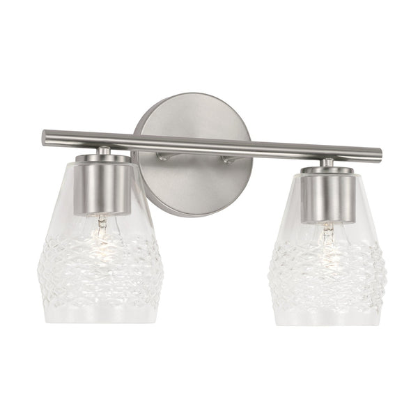 Two Light Vanity from the Dena Collection in Brushed Nickel Finish by Capital Lighting (Final Sale)