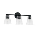 Three Light Vanity from the Baker Collection in Matte Black Finish by Capital Lighting (Clearance Display, Final Sale)