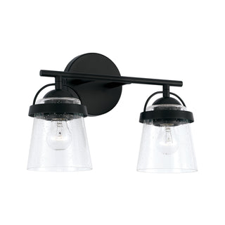 Buy matte-black-with-clear-seeded-glass-glass-and-clear-seedy-shade Madison Vanity by Capital Lighting