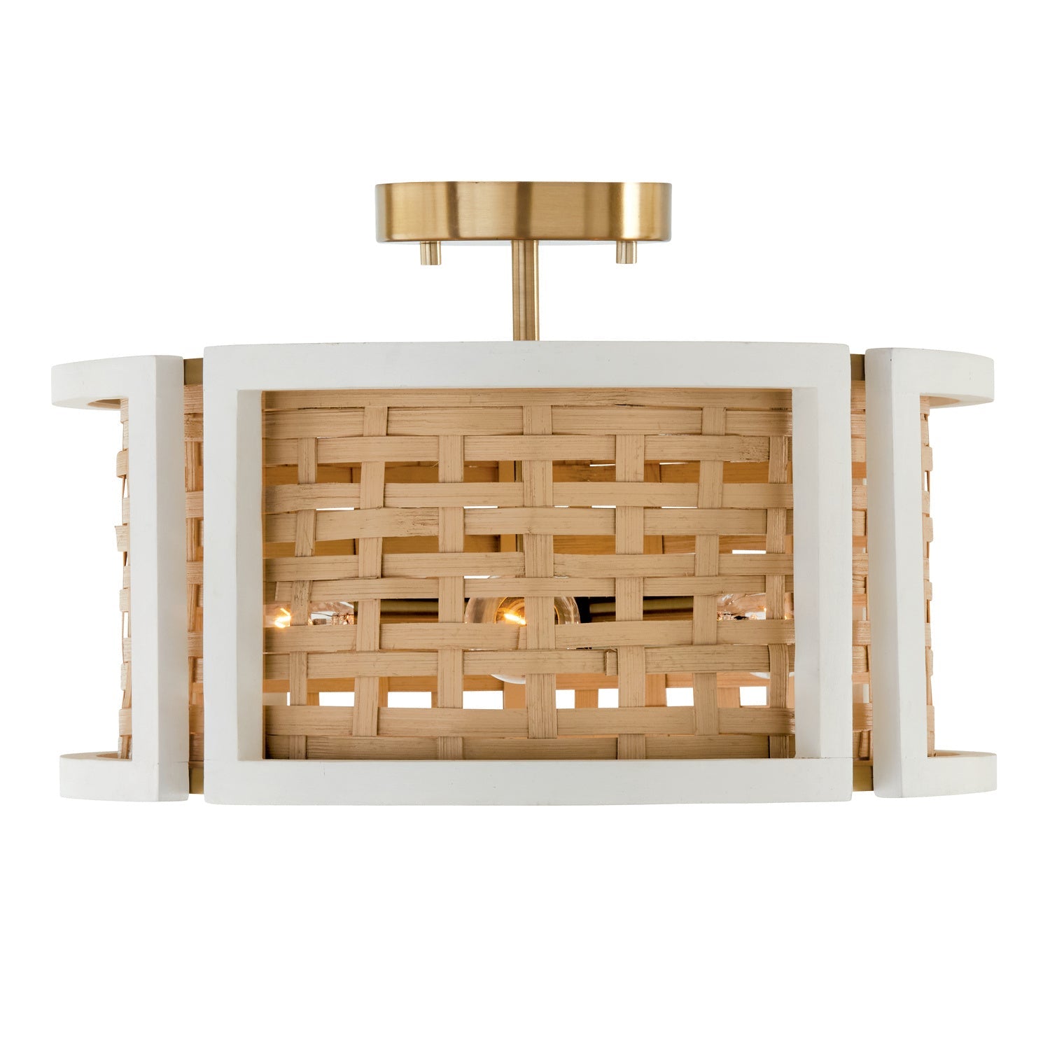Capital Lighting - 244341WM - Four Light Semi-Flush Mount - Lola - Flat White and Matte Brass from Lighting & Bulbs Unlimited in Charlotte, NC