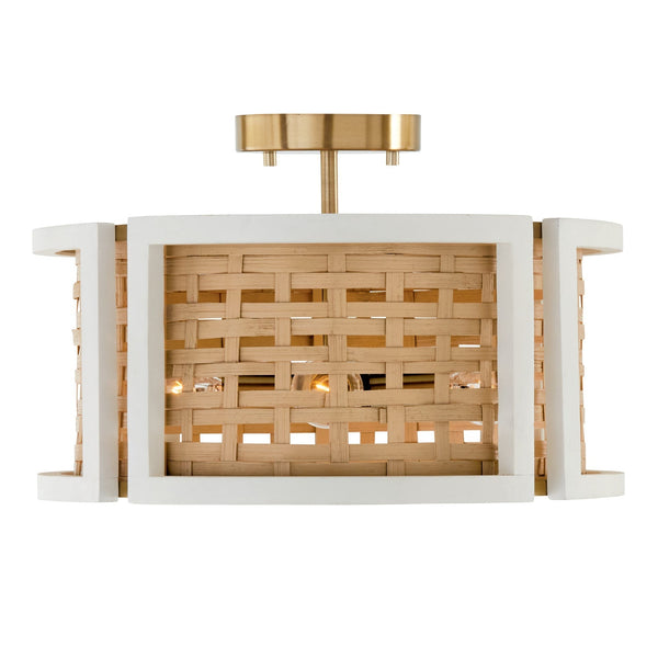 Four Light Semi-Flush Mount from the Lola Collection in Flat White and Matte Brass Finish by Capital Lighting (Clearance Display, Final Sale)