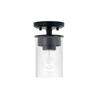 Buy matte-black-with-clear-glass-glass-and-clear-shade Mason Flush Mount Ceiling Light by Capital Lighting