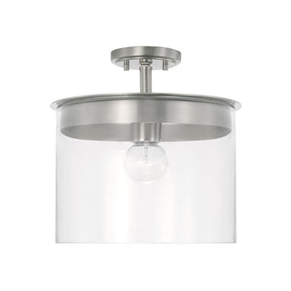Buy brushed-nickel-with-clear-glass-glass-and-clear-shade Mason Flush Mount Ceiling Light by Capital Lighting