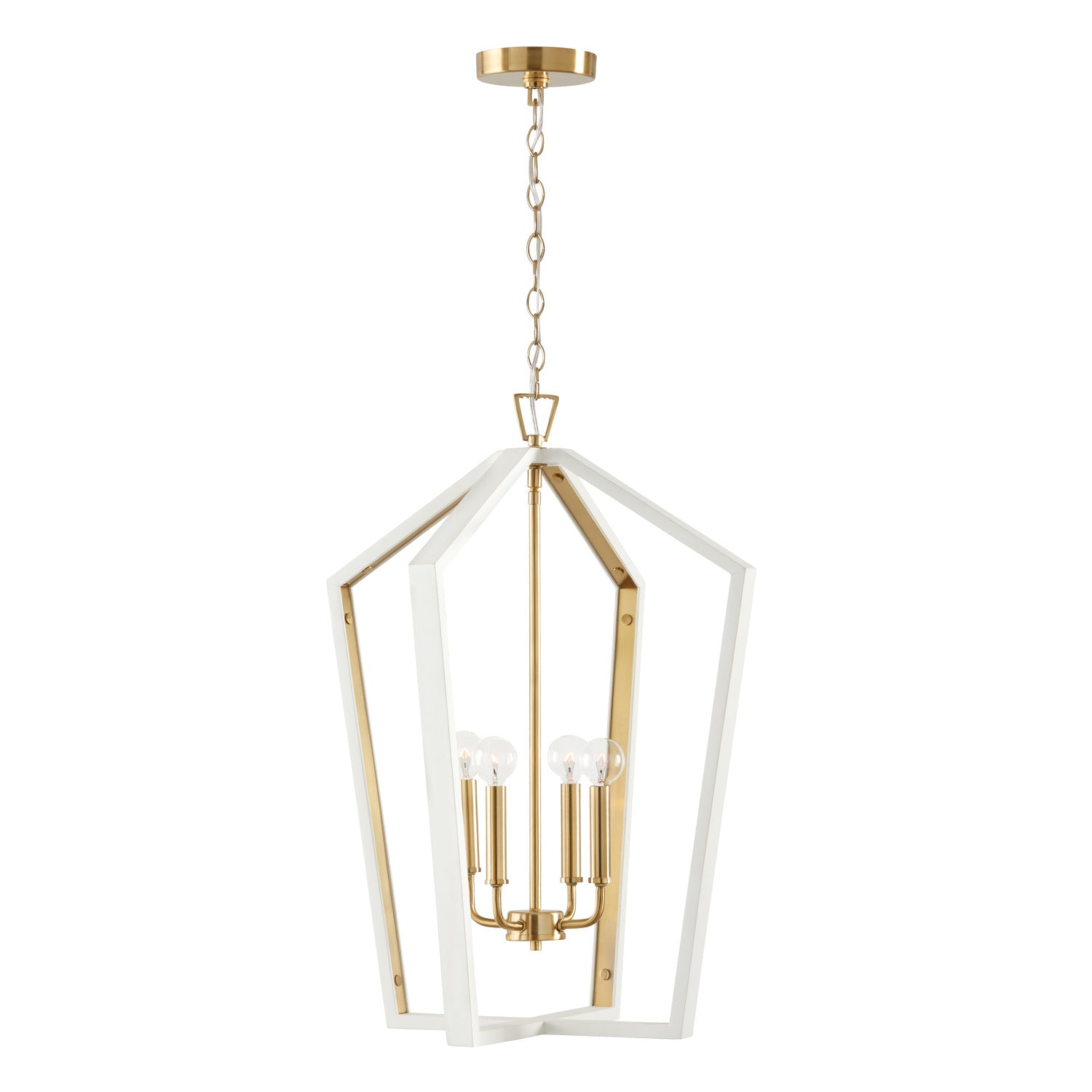 Capital Lighting - 344541WM - Four Light Pendant - Maren - Flat White and Matte Brass from Lighting & Bulbs Unlimited in Charlotte, NC