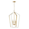 Four Light Pendant from the Maren Collection in Flat White and Matte Brass Finish by Capital Lighting (Clearance Display, Final Sale)