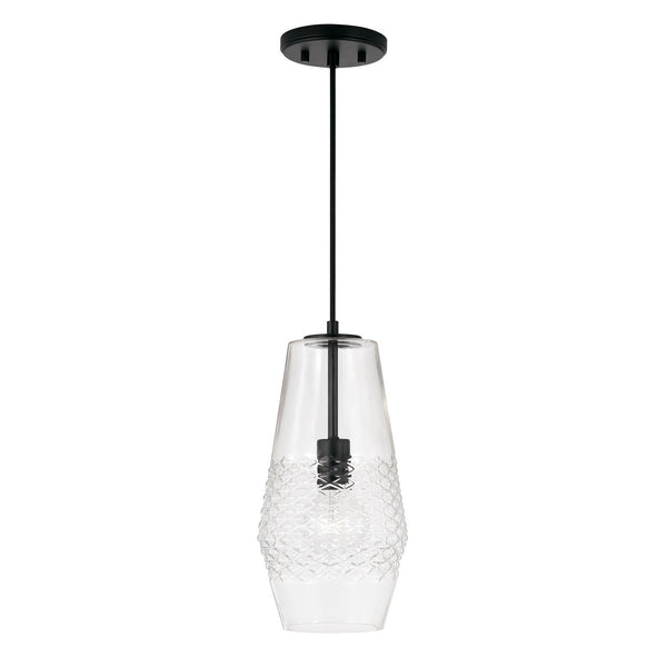 One Light Pendant from the Dena Collection in Matte Black Finish by Capital Lighting (Clearance Display, Final Sale)