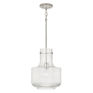 Buy polished-nickel-with-clear-fluted-glass-glass-and-clear-shade Nyla Pendant by Capital Lighting