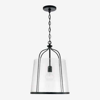 Buy matte-black-with-clear-seeded-glass-glass-and-clear-seedy-shade Madison Pendant by Capital Lighting