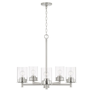 Buy brushed-nickel-with-clear-glass-glass-and-clear-shade Mason Chandelier by Capital Lighting