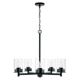 Buy matte-black-with-clear-glass-glass-and-clear-shade Mason Chandelier by Capital Lighting