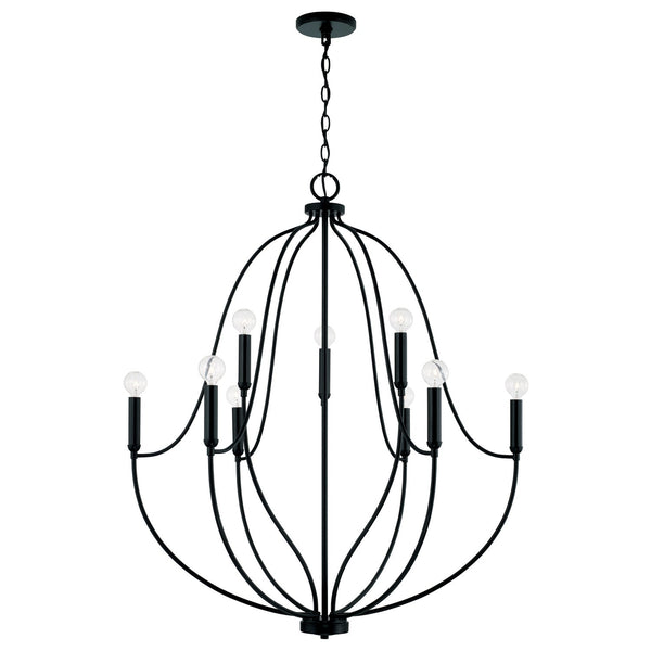 Capital Lighting - 447091MB - Nine Light Chandelier - Madison - Matte Black from Lighting & Bulbs Unlimited in Charlotte, NC