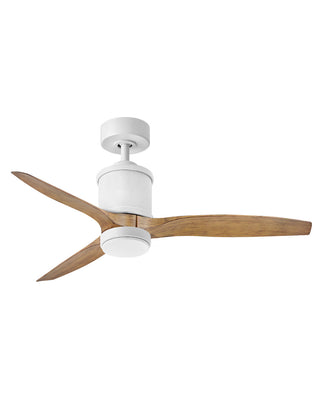Buy matte-white-finish-with-koa-blades 3-Blades Hover Outdoor (Wet) Ceiling Fan with Light by Hinkley
