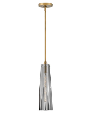 Buy heritage-brass-with-smoke-crystal-glass-and-smoke-shade Cosette Pendant by Fredrick Ramond