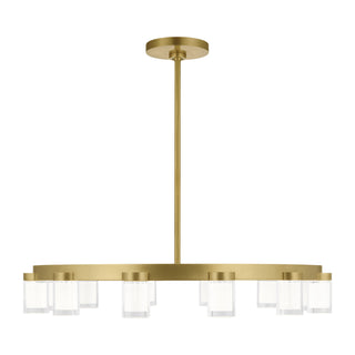 Buy natural-brass-with-etched-crystal-glass-and-clear-shade Esfera Outdoor (Damp) Chandelier by Visual Comfort Modern