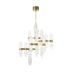Plated Brass with Cut Crystal Glass and Clear Textured Shade