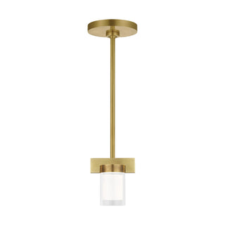 Buy natural-brass-with-etched-crystal-glass-and-clear-shade Esfera Outdoor (Damp) Pendant by Visual Comfort Modern
