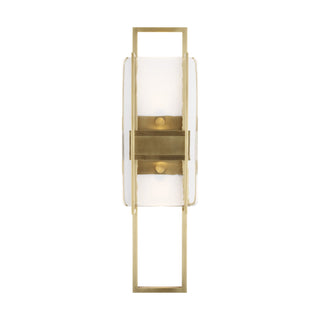 Buy natural-brass-with-glass-glass Duelle Outdoor (Damp) Sconce by Visual Comfort Modern