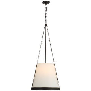 Buy bronze-with-linen-glass Reese Outdoor (Damp) Pendant by Visual Comfort Signature