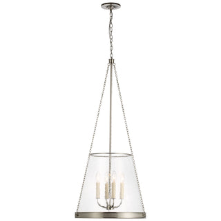 Buy polished-nickel-with-clear-restoration-glass-glass Reese Outdoor (Damp) Pendant by Visual Comfort Signature