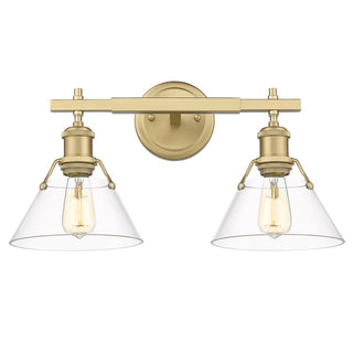 Buy brushed-champagne-brass-with-clear-glass-glass Orwell Vanity by Golden