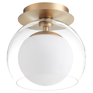 Buy aged-brass-with-clear-glass-and-clear-shade Jasper Outdoor (Damp) Ceiling Light by Quorum