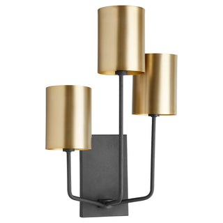 Buy textured-black-w-aged-brass Harmony Outdoor (Damp) Sconce by Quorum