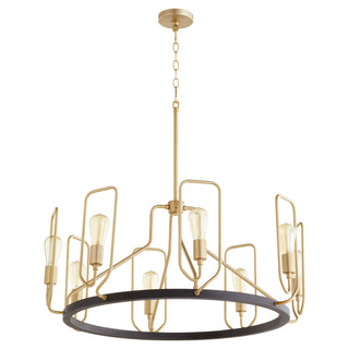 Buy textured-black-w-aged-brass Howe Outdoor (Damp) Chandelier by Quorum
