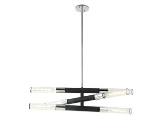 Buy matte-black-with-clear-glass-glass-and-clear-shade Tubo Chandelier by Matteo Lighting