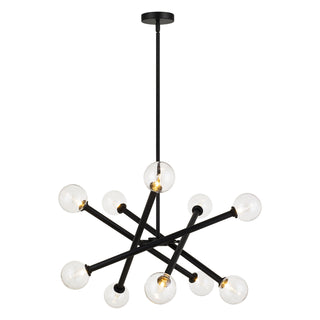 Buy black-with-clear-glass-glass Matchstix Chandelier by Matteo Lighting