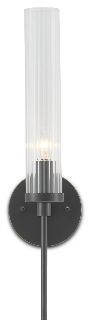 Buy oil-rubbed-bronze-clear Bellings Collection Outdoor (Damp) Sconce by Currey and Company