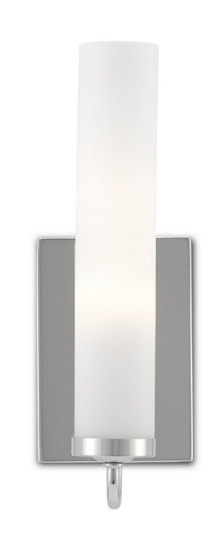 Buy polished-nickel-opaque-glass Brindisi Collection Outdoor (Damp) Sconce by Currey and Company