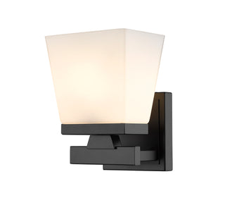 Buy matte-black-with-etched-opal-glass-and-opal-shade Astor Outdoor (Damp) Sconce by Z-Lite