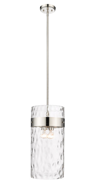 Buy polished-nickel-with-clear-glass-and-clear-shade Fontaine Outdoor (Damp) Pendant by Z-Lite