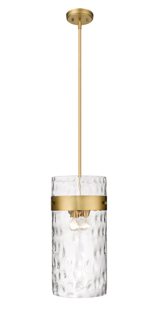 Buy rubbed-brass-with-clear-glass-and-clear-shade Fontaine Outdoor (Damp) Pendant by Z-Lite