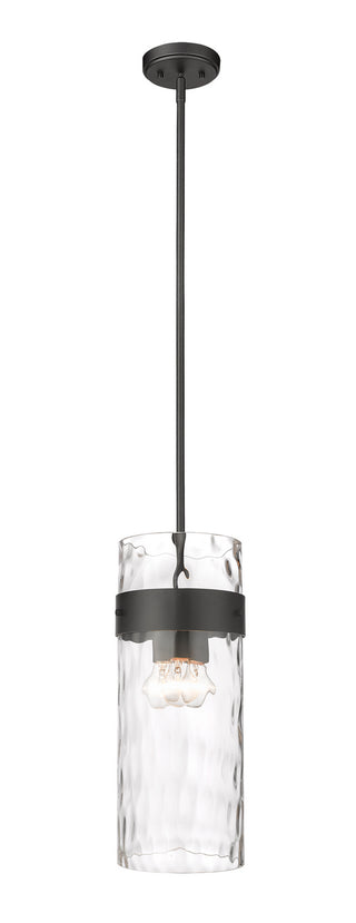 Buy matte-black-with-clear-glass-and-frosted-shade Fontaine Outdoor (Damp) Pendant by Z-Lite