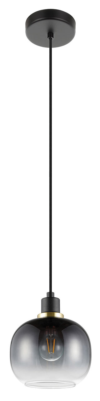 Buy structured-black-with-vaporized-black-glass-and-black-shade Oilella Mini Pendant by Eglo USA