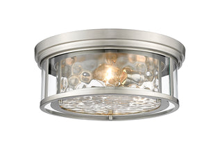 Buy brushed-nickel-with-inner-clear-water-outer-clear-glass-and-clear-shade Clarion Outdoor (Damp) Flush Mount Ceiling Light by Z-Lite
