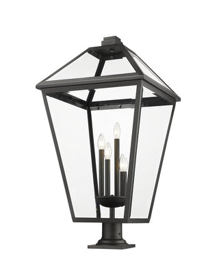 Buy black-with-clear-beveled-glass-and-clear-shade Talbot Outdoor (Wet) Pier Mounted Fixture by Z-Lite