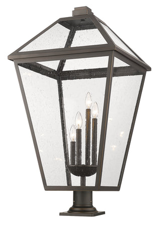 Buy oil-rubbed-bronze-with-clear-seedy-glass-and-clear-seedy-shade Talbot Outdoor (Wet) Post Lantern by Z-Lite