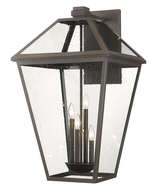 Buy oil-rubbed-bronze-with-clear-seedy-glass-and-clear-seedy-shade Talbot Outdoor (Wet) Wall Lantern by Z-Lite