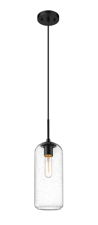 Buy matte-black-with-clear-seedy-glass-and-opal-shade Monty Pendant by Z-Lite