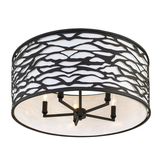 Buy carbon-with-bone-linen-shade-glass Kato Pendant by Varaluz