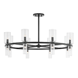 Buy soft-black-with-clear-glass-and-clear-shade Tabitha Outdoor (Damp) Chandelier by Mitzi