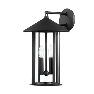 Buy textured-black-with-clear-glass-and-clear-shade Long Beach Outdoor (Wet) Wall Lanterns by Troy Lighting