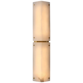 Buy alabster-and-hand-rubbed-antique-brass Clayton Outdoor (Damp) Sconce by Visual Comfort Signature
