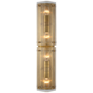 Buy crystal-and-hand-rubbed-antique-brass Clayton Outdoor (Damp) Sconce by Visual Comfort Signature