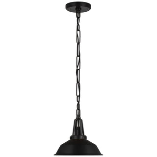 Buy bronze-with-matte-black-glass-and-black-shade Layton Outdoor (Damp) Pendant by Visual Comfort Signature